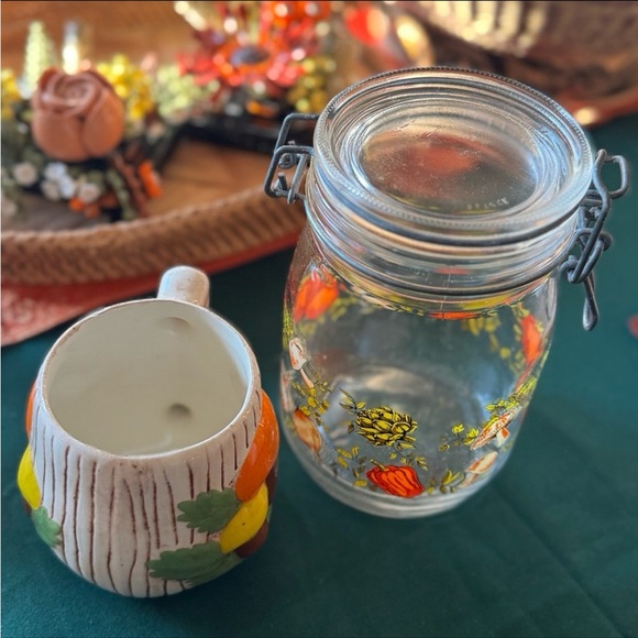 Vintage Mushroom Themed Glass Jar and Ceramic Mug Set - Picture 7 of 11